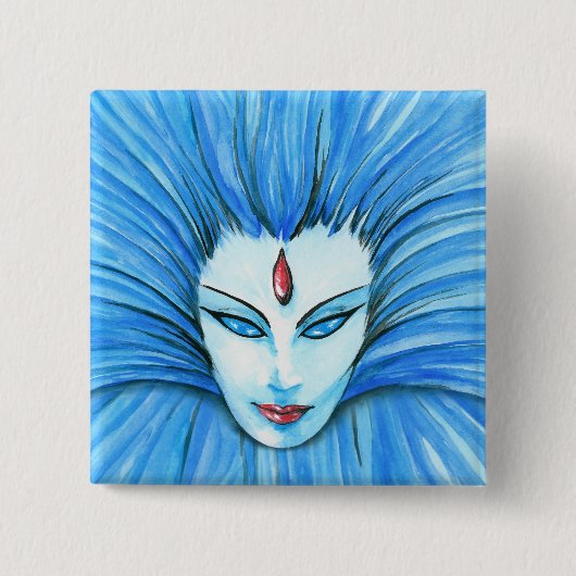 青い魔法使い 缶バッジ (正面)