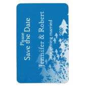 青い魚とサンゴの結婚式の日付を保存 マグネット (縦)