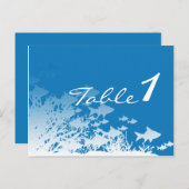 青い魚と珊瑚結婚のテーブル番号 ポストカード (正面/裏面)