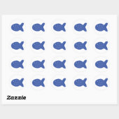 青い魚のアイコン ラウンドシール (シート)