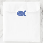 青い魚のアイコン ラウンドシール (バッグ)