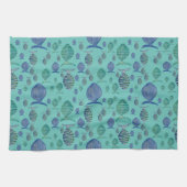 青い魚のキッチンタオル キッチンタオル (横)