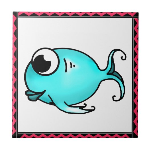 青い魚のタイル タイル (正面)