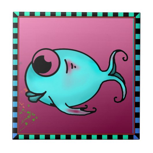 青い魚のタイル タイル (正面)