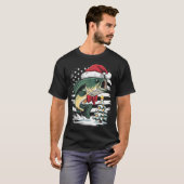 青い魚のトリオの線画 Tシャツ (正面フル)