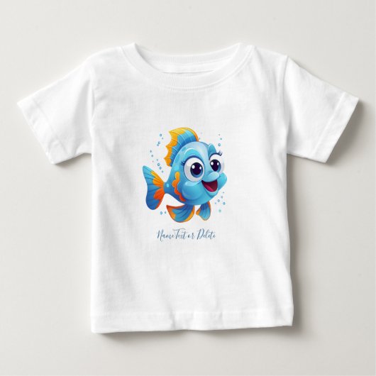 青い魚のベビーTシャツ ベビーTシャツ (正面)