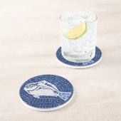 青い魚のモザイクコースター コースター (側面)