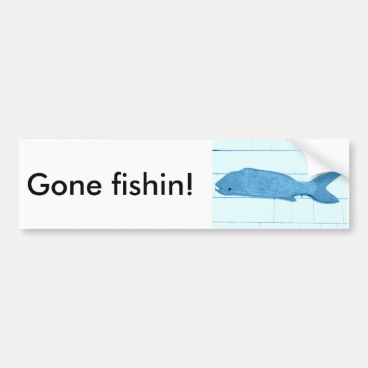 青い魚のロゴが消えた バンパーステッカー (正面)