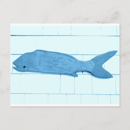 青い魚のロゴ ポストカード (正面)