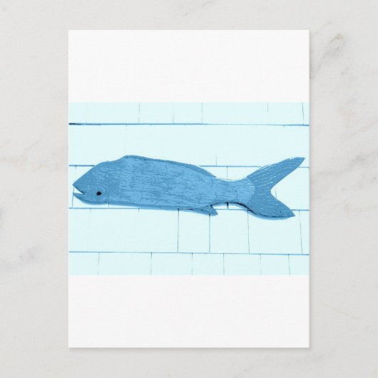 青い魚のロゴ ポストカード (正面)