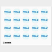 青い魚のロゴ ラウンドシール (シート)