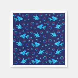 青い魚の型 スタンダードカクテルナプキン