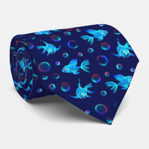 青い魚の型 ネクタイ