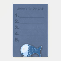 青い魚の子供のやることリスト付箋