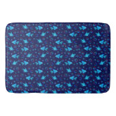 青い魚の柄 バスマット (正面)