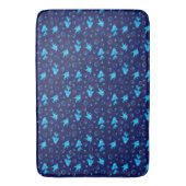 青い魚の柄 バスマット (正面縦)