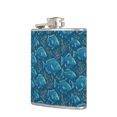 青い魚の柄 フラスク (左)
