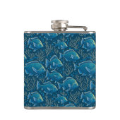 青い魚の柄 フラスク (裏面)