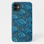 青い魚の柄 Case-Mate iPhoneケース (裏面)