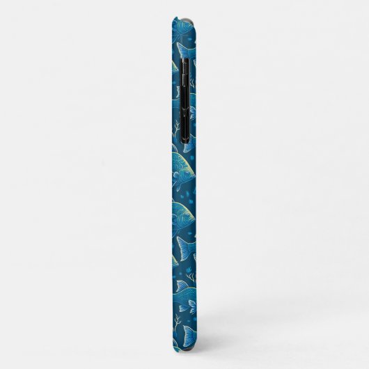 青い魚の柄 Case-Mate iPhoneケース (裏面/左)