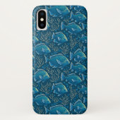 青い魚の柄 Case-Mate iPhoneケース (裏面)