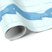 青い魚の模様 ラッピングペーパー (ロールコーナー)