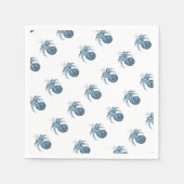 青い魚の沿岸航海の海パーティー供給 スタンダードカクテルナプキン (正面)