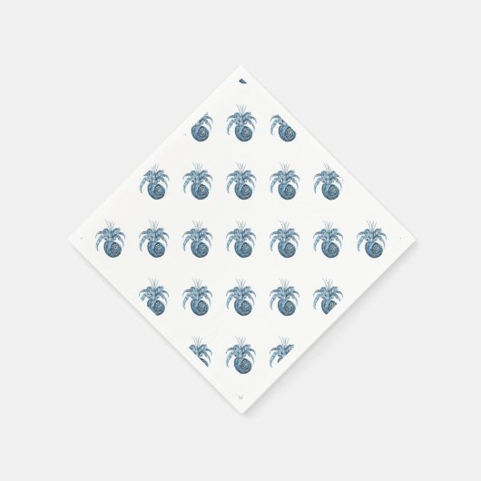 青い魚の沿岸航海の海パーティー供給 スタンダードカクテルナプキン (角)