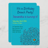 青い魚の群れ模様（青） 招待状 (正面/裏面)