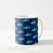 青い魚の群れ コーヒーマグカップ (正面右)