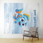 青い魚の背景 タペストリー (インサイチュ(横))