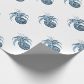 青い魚の航海のな沿岸海のビーチのギフト ラッピングペーパー (角)