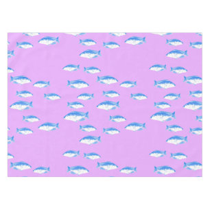 青い魚の薄紫 テーブルクロス