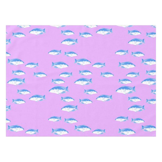 青い魚の薄紫 テーブルクロス (正面(横))