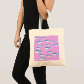 青い魚の薄紫 トートバッグ (正面(商品))