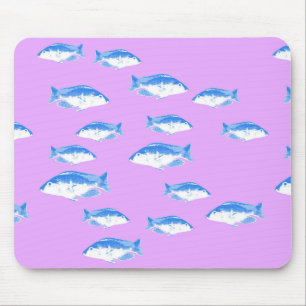青い魚の薄紫 マウスパッド