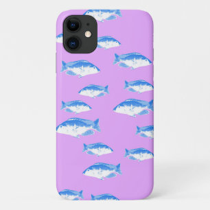 青い魚の薄紫 iPhone 11 ケース