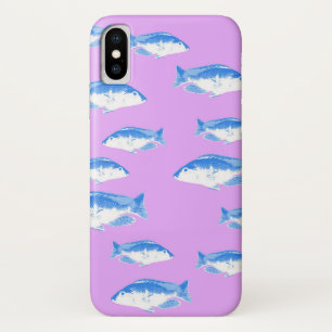 青い魚の薄紫 iPhone X ケース