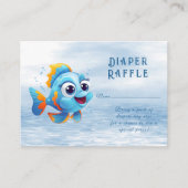 青い魚の赤ちゃんシャワー囲いカード エンクロージャーカード (正面)