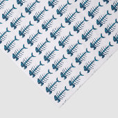 青い魚の骨のパターン 薄葉紙 (詳細)