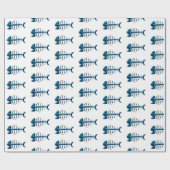 青い魚の骨ギフトラップ任意の大事な行事 ラッピングペーパー (フラット)