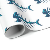 青い魚の骨ギフトラップ任意の大事な行事 ラッピングペーパー (ロールコーナー)