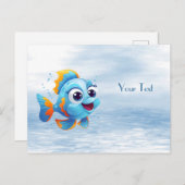 青い魚はがき ポストカード (正面/裏面)