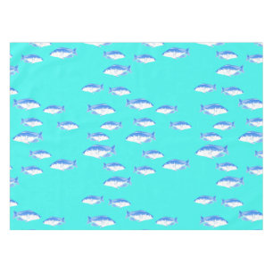 青い魚オンターコイズ テーブルクロス