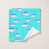 青い魚オンターコイズ バスタオルセット (ウォッシュタオル)