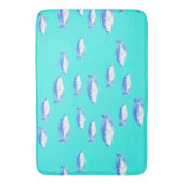 青い魚オンターコイズ バスマット (正面縦)