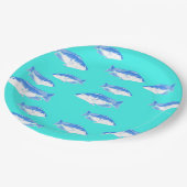 青い魚オンターコイズ ペーパープレート (アングル)