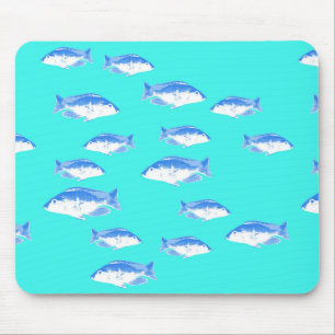 青い魚オンターコイズ マウスパッド