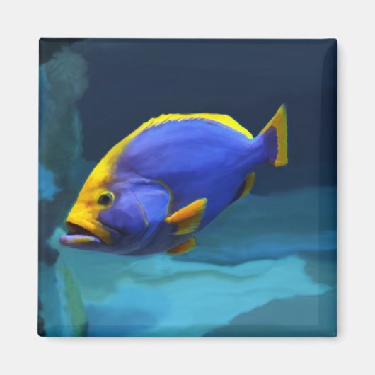 青い魚磁石 マグネット (正面)