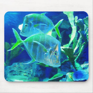 青い魚2匹 マウスパッド